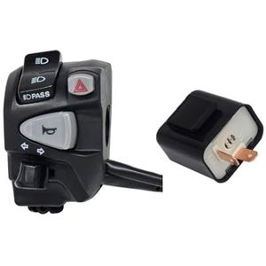 LED Stuurschakelaar Voor MSX SF 125 7/8"" 22mm Motorfiets Stuurbedieningsschakelaars Koplamp Richtingaanwijzer Schakelaar Knop Met LED-Knipperlicht(With LED flasher)