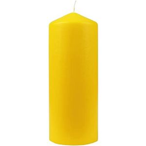 HS Candle Waskaarsen gele stompkaarsen Ø6cm x 13,5cm - kaars in vele kleuren, lange brandduur - gemaakt in EU - kaarsen blokkaarsen - wax