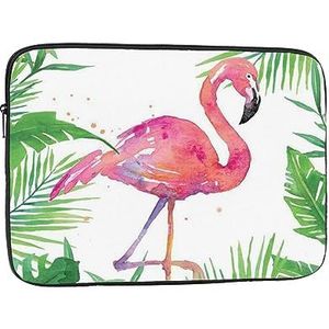 17 Inch Laptop Case Mouw Shockproof Slanke Lichtgewicht Voor Reizen Woon-werkverkeer Kantoor Zakenreis Tropische Flamingo Prints