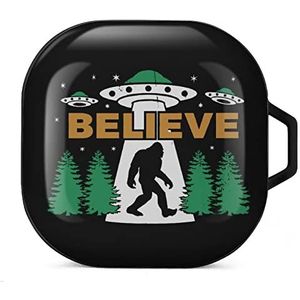 Bigfoot UFO Aliens BELIEVE Sasquatch oordopjes hoesje compatibel met Samsung hard shell beschermhoes zwart stijl