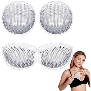 2 Paar Siliconen Beha-Pads Push-Up Beha Inserts Borstversterker Badpak Bikini-Bh-Inzetstukken, Ademend Honingraat Siliconen Bh Inserts Semi-Adhesive Borst Enhancer Bra