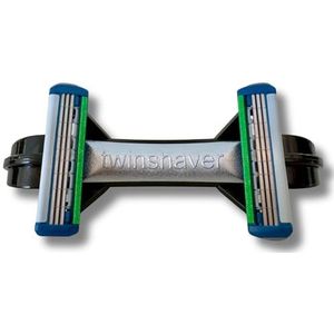 twinshaver kaal scheermes + 4 scheermesjes, snijbescherming & 80% tijdsbesparing, scheermes voor lichaam en hoofd, nat scheermes 0,0 mm mannen & vrouwen (zwart)