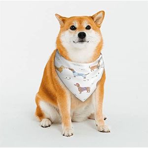 Schattige teckel hondenprint hondenbandana's zacht en ademend huisdier driehoek sjaal meerdere maten voor grote honden middelgrote en kleine honden kat