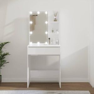 BOWEKAM Huis & Tuin-Kaptafel met LED Hoogglans Wit 60x40x140 cm-Meubelkeuze