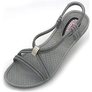 Sandalen - Grijs - Synthetisch - Zonder Sluiting