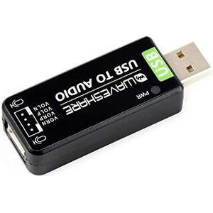 Waveshare USB Sound Card USB Audio Module External Audio Converter for Raspberry Pi/Jetson Nano Driver-Free Plug and Play