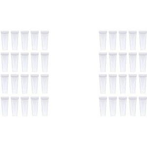 2 Set van 20x 10ml Lege Plastic Buizen Flessen voor Body Lotion Crème Lipgloss Wit, 6,5 x 3 cm