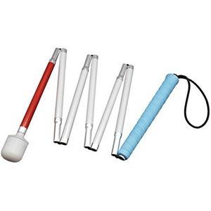 Aluminium Inklapbare in 7 Delen Blindenstok,Opvouwbare Mobiliteitsstok,Witte Stok