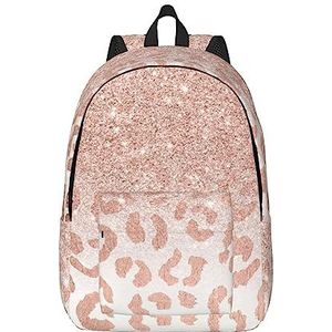 NOKOER Rose Gold Glitter Gedrukt Canvas Rugzak,Laptop Rugzak,Lichtgewicht Reisrugzak Voor Mannen En Vrouwen, Zwart, Small, Rugzak Rugzakken