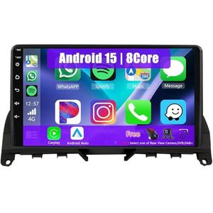 Android Radio voor Benz C-class 3 W204 2006-2011, 9 inch Touchscreen Autoradio met Wireless CarPlay Android Auto Bluetooth WIFI(Black,4Core(1+32GB))