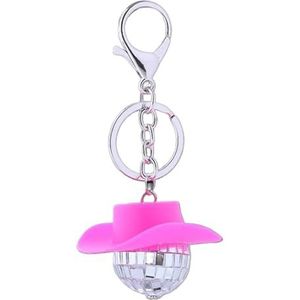 Discobal | Cowboy Hat Disco Mirror Ball Sleutelhanger | Unieke Hip Hop Ball Sleutelhangers Autosleutel Decoratie voor Vrouwen, Mannen, Jongens, Meisjes Maseaxi