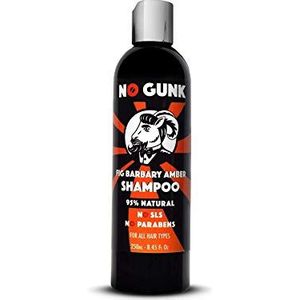 NO GUNK Natural Shampoo For Men of All Hair Types - Sulphate/SLS & Paraben Free - Fig Barbary Shampoo (Amber, 250ml)