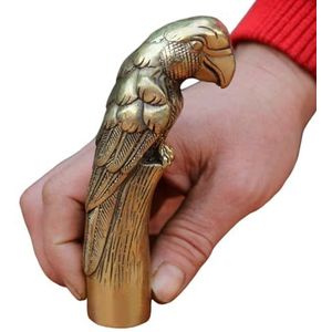 FHUILIJH Puur Koper Parrotg Head Wandelstok Decoratieve Wandelstok Handvatten Vervanging voor Mannen en Vrouwen,Messing,12cm