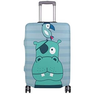BALII Cartoon Hippo Pirate Trolley Case Beschermende Cover Elastische Bagage Cover Past 18-32 Inch Bagage