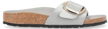 Birkenstock - Madrid Big Buckle - Slippers - Grijs - Leer