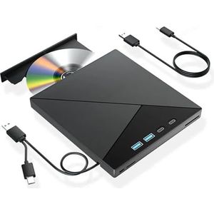 Externe 4K Blu-ray optische drive Draagbare CD DVD +/-RW speler for laptop PC brander met USB 3.0 Type-C SD TF kaartsleuven