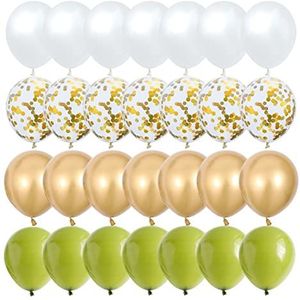 Ballonnen 40 stks10inch avocado sage groene ballonnen parel wit goud confetti ballon bruiloft douche verjaardagsfeestje decoraties Heliumballonnen (Size : Olive green)