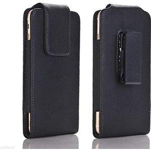 Eenvoudig te gebruiken Mannen Leren Riem Clip Holster Pouch Case Compatible with iPhone 11 Pro, XS, 12, 12 Pro, Cellphone Pouch Case Cover, Magnetische Flap Clip-on ontwerp