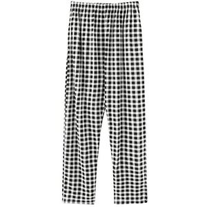 Magreat Damespyjama-kousen, casual broek, madeliefje, met zakken, uniseks broek, geruit, maat M-XXXXL - zwart - L