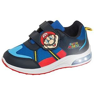Super Mario Brothers Jongens Light Up Trainers Kids Nintendo Flashing Lights Sportschoenen, Blauw, 9 UK Child