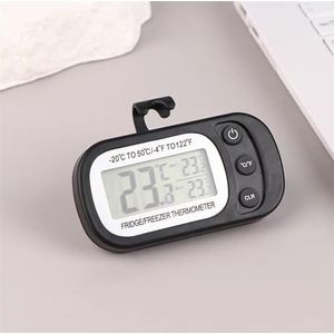 Digitale elektronische thermometer voor koelkast met haak (zwart)