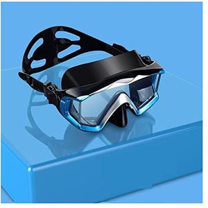 Onderwater duiktank Duikmasker For Volwassenen Panoramisch Gehard Glas Snorkelduikmasker, Premium Zwembril Met Neuskap Snorkelen ( Color : Silver Blue , Size : A )