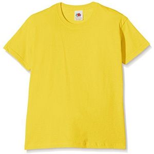 Fruit of the Loom Unisex Kinderen Origineel T-shirt met ronde hals en korte mouwen, Geel, 7-8 jaar