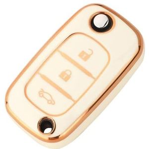 Autosleutel beschermhoes TPU Flip Autosleutel Case Cover Voor Fluence Voor Clio Voor Megane Voor Kangoo Voor Lacia Sleutel Shell(White)