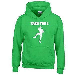 TAKE The L hoodie sweatshirt met capuchon groen-wit maat 152 cm, groen/wit., 152 cm