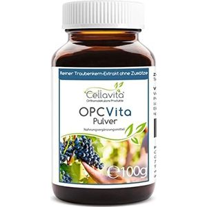 Cellavita OPC Vita Druivenpitextract, hooggedoseerde pure premium kwaliteit, zonder additieven (oligomeren proanthocyanidinen), 100 g poeder