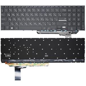 Russisch toetsenbord voor Vivobook 17 X1702 X1702Z X1702ZA X1703 X1703ZA met achtergrondverlichting(RU Black Org Light)