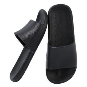 Cloudies slippers voor dames, Zomerhuis Heren- en Damespantoffels Buitenkleding Platte Bodem Eén Woord voor dames en heren | House Slides douchesandalen(Black,46 EU)