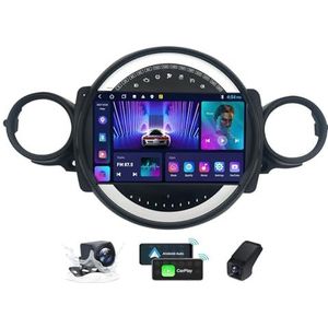 Android 14 QLED Autoradio Geldt voor BMW Mini 2007-2015 - Ingebouwde DSP/Carplay/Android Auto - Camera + DVR - 9,5 inch 2K 2 Din - Stuurbediening - FM AM RDS DAB Radio - BT 5.0(M100CP)