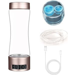 Iryreafer Transparant Glas Water Cup met Waterstof Hydropures Fles 280ml Snelle Elektrolyse Antioxidant voor Metabolisme Huidgezondheid Titanium-platina Gecoat Gouden 2