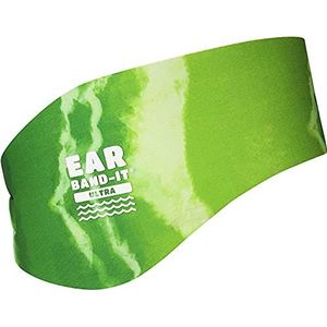 Ear Band-It Ultra 100% neopreen, zwemband, dikker, sterker | aanbevolen waterbescherming voor douche, zwembad, strand, maat kinderen en volwassenen | groen (Tie Dye), Large