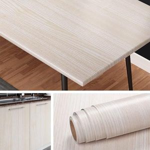 Livelynine zelfklevende folie houtlook wit 40 cm x 10 m meubelfolie zelfklevende keuken houtlook deurfolie zelfklevende folie voor meubel achterwand keukenkast zelfklevend behang