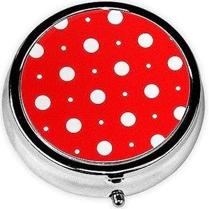 Rood en Wit Polka Dots Gedrukt Pil Doos 3 Compartiment Geneeskunde Pil Case Leuke Geneeskunde Organizer Reizen Pillendoos Draagbare Pil Container Houder