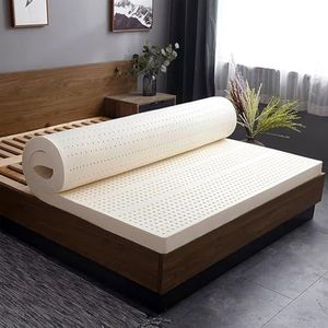 WJIANY 100% Natuurlijk Latex Matras, 1/2/3/4 Inch Latex Schuimmatras, 7 Zones Natuurlijk Latex Matrastopper, Rug en Gewrichtsondersteuning, Geen Vervorming,1 inch,100cmx190cm
