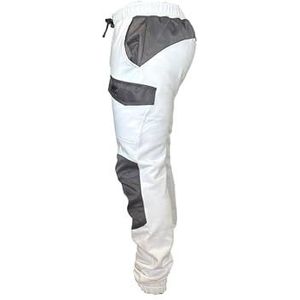 Werkbroek voor heren, meerdere zakken met versterkte strepen, werkkleding, schilders, joggen voor werk, professioneel gebruik, Wit, S