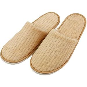 ZHOUXYFDC Fuzzy pantoffels van traagschuim voor dames, 5 paar, winterpantoffels voor dames en heren, hotelslippers, huisschoenen, reissandalen, gastvrijheid, schoenen, één maat, Kaki, one size