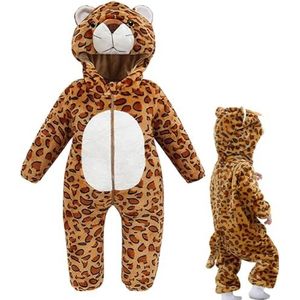 Teigetje kostuum peuter, warm en comfortabel babykostuum peuter Halloween kostuum, cartoon dier ontwerp peuter jongen/377 (Color : New Leopard, Size : 100)