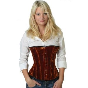 Fluweel corset goud halfborst Korset vh64