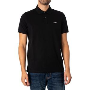 GANT Reg Shield Ss Pique poloshirt voor heren, zwart, 3XL