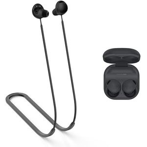 MOWYEOK Anti-verlies strap voor hoofdtelefoon, compatibel met Samsung Galaxy Buds 2 Pro oordopjes, zachte siliconen, anti-verlies koord, geschikt voor buitensporten, hardlopen, fitness, zwart