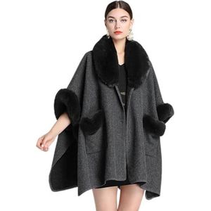 Rolstoel kleding Winter Poncho Cape Coat, Vrouwen gebreide mantel Poncho, Fashion Oversize vesten (Color : F)