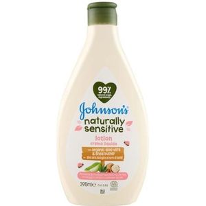 Johnson's Baby Vloeibare bodycrème, natuurlijk gevoelig voor de gevoelige huid, natuurlijke ingrediënten, 395 ml