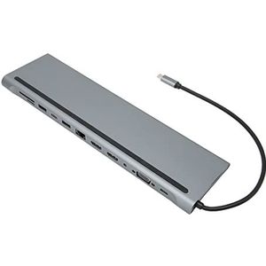 Shanrya USB C hub, USB Power Hub 12 in 1 dockingstation voor laptop voor computer