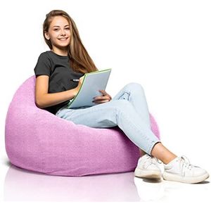 Aiire Moderne zitzak voor woonkamer, met vulling, ter decoratie van jeugd- of tienerkamers, XXL, design voor kinderen of Bean Bag Gamer, roze