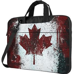 Retro Canada Vlag Gedrukt Laptop Mouw Notebook Draagtas Computer Tas Business Aktetas 15.6 inch