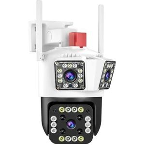 Bewakingscamera, 6K IP Outdoor 12MP Camera Motion Tracking PTZ 4K Videocamera Drie Lens Drie Scherm Waterdicht Beveiligingssysteem(6K 12MP NO Card)